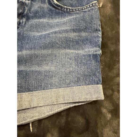 Topshop Moto-Wmns Rosa Shorts-Denim Med Wash-Cuffed Raw Hem Distressed-US 2/UK 6 - Picture 5 of 16